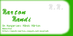 marton mandi business card