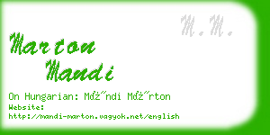 marton mandi business card